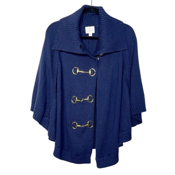Julie Brown NYC Sweaters - Julie Brown NYC Blue Cape Sweater